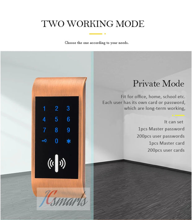 Intelligent Keypad RFID Electronic Cabinet Locker Sauna Lock for Home Gym School Spa Cabinet Door