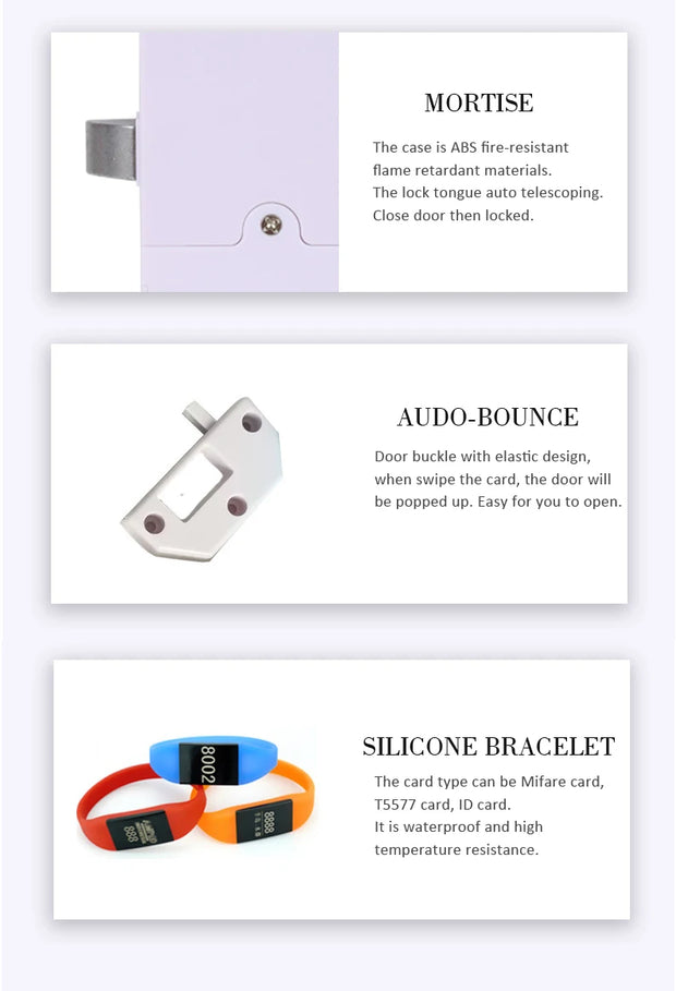 Intelligent Keypad RFID Electronic Cabinet Locker Sauna Lock for Home Gym School Spa Cabinet Door