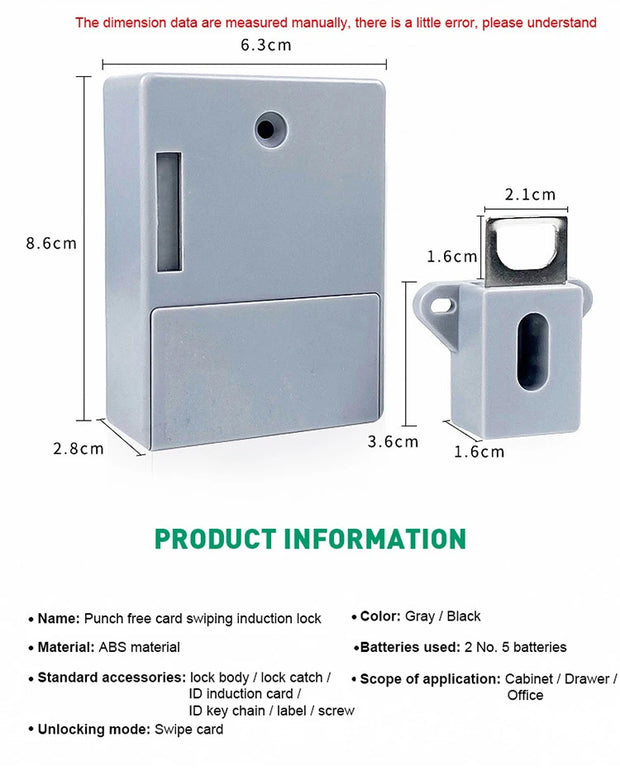 Invisible Magnetic Digital Cabinet Lock Rfid Plastic Safety Smart Drawer Hidden Lock Protect Privacy Drawer Cabinet Lock