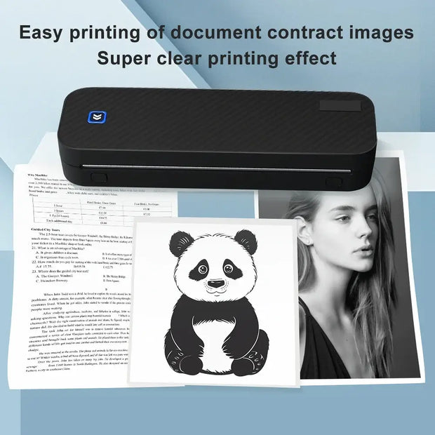 Portable A4 Thermal Printer Document Tattoo Printer Bluetooth Wireless Mini Printer Notes lmage Photo Printing Machine A4 Paper