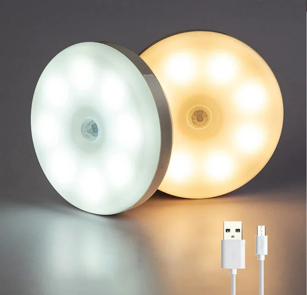 Motion Sensor LED Night Light USB Rechargeable Night Lamp For Kitchen Cabinet Wardrobe Lamp Staircase Wireless Closet Light