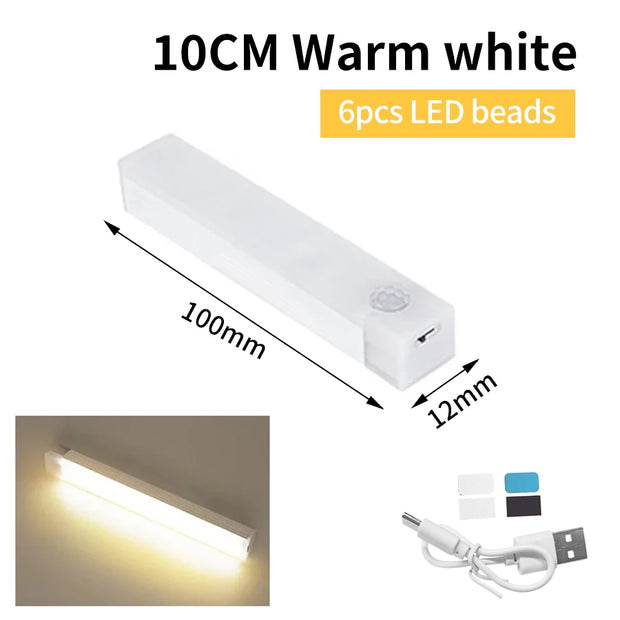 Smart Motion Sensor Night Light Wireless Rechargeable Led Night Lights Kitchen Cabinet Closet Bedroom Night Lamp Room Decoration