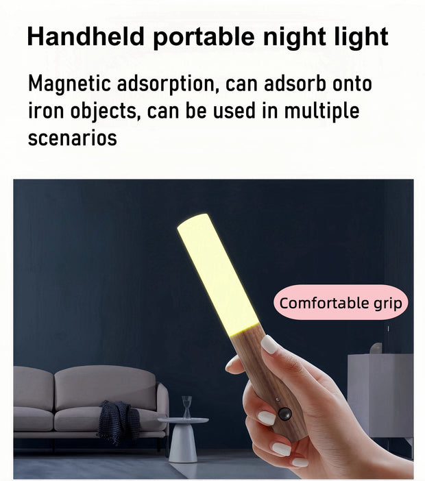 Motion Sensor Smart LED Night Light Rechargeable Magnetic Wall Light Portable Lamp for Cabinet Hallway Bedroom Bath Staircase