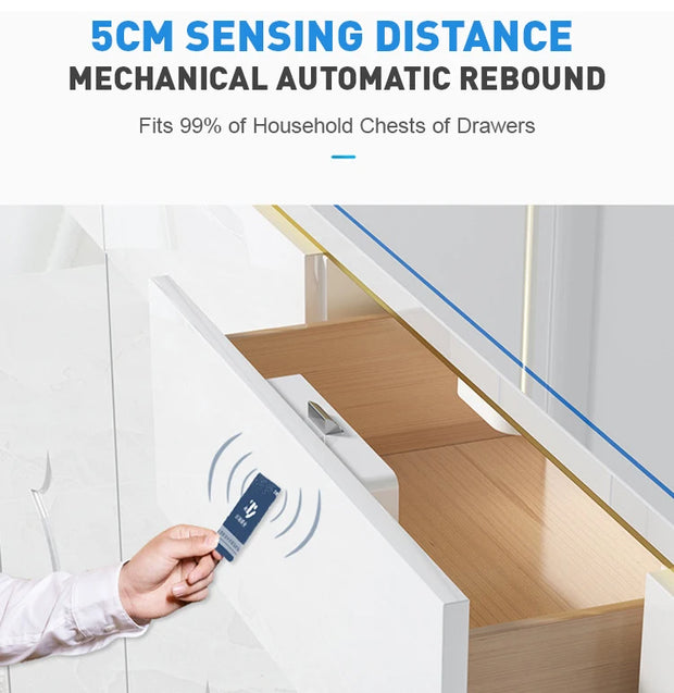 GSTARAM Keyless Invisible Hidden Electric Cabinet Drawer RFID Sensing Lock No Drill Hole Lock Good quality
