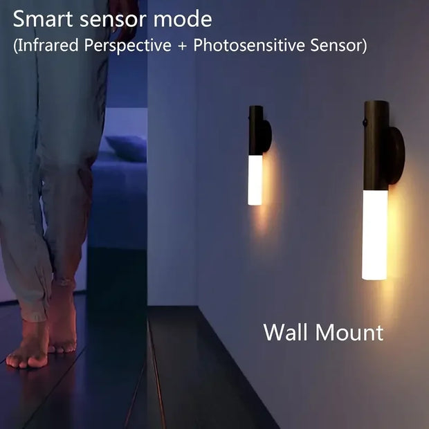 Smart Motion Sensor Night Light - LED Ambient Lighting,Rechargeable Wall/Cabinet Light for Bedroom Nursery Hallway Kitchen Decor