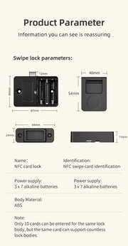 Smart Wood Door Lock Invisible Electronic Lock RFID Card NFC Unlock Keyless Mailbox Cabinet Locker Furniture Drawer Smart Locks