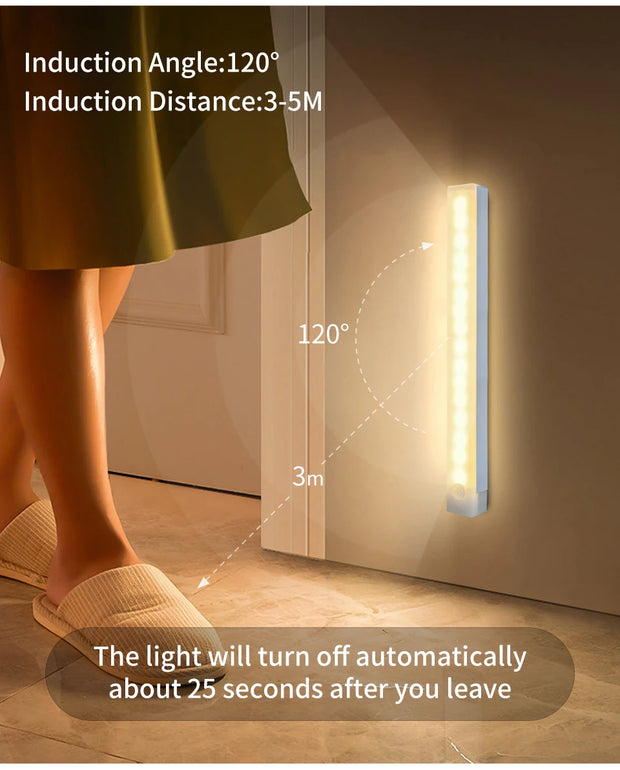 Smart Motion Sensor Night Light Wireless Rechargeable Led Night Lights Kitchen Cabinet Closet Bedroom Night Lamp Room Decoration