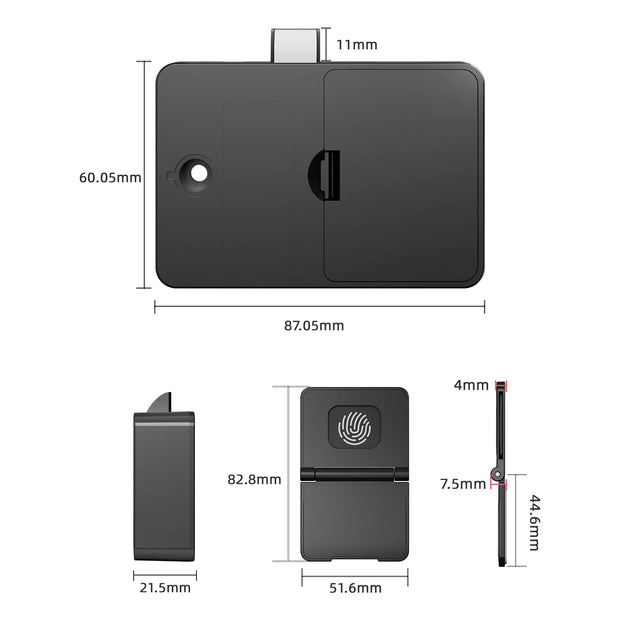 Smart Wood Door Lock Invisible Electronic Lock RFID Card NFC Unlock Keyless Mailbox Cabinet Locker Furniture Drawer Smart Locks