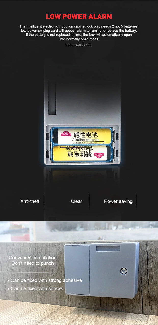 Invisible Magnetic Digital Cabinet Lock Rfid Plastic Safety Smart Drawer Hidden Lock Smart Lock Swipe Card Lock