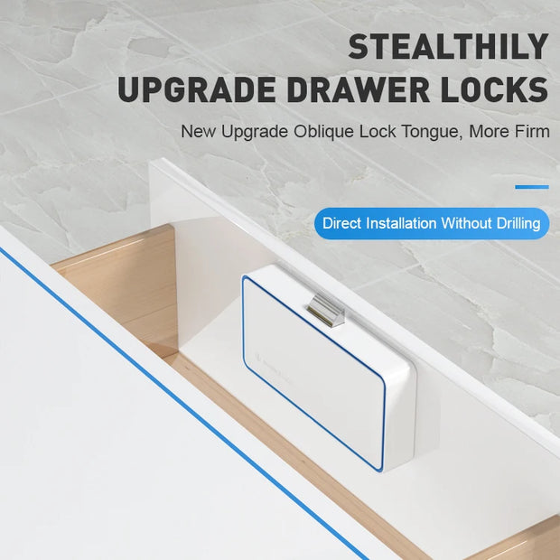 GSTARAM Keyless Invisible Hidden Electric Cabinet Drawer RFID Sensing Lock No Drill Hole Lock Good quality