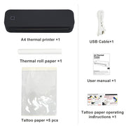 Portable A4 Thermal Printer Document Tattoo Printer Bluetooth Wireless Mini Printer Notes lmage Photo Printing Machine A4 Paper