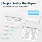 Portable A4 Thermal Printer Document Tattoo Printer Bluetooth Wireless Mini Printer Notes lmage Photo Printing Machine A4 Paper