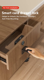 Smart Wood Door Lock Invisible Electronic Lock RFID Card NFC Unlock Keyless Mailbox Cabinet Locker Furniture Drawer Smart Locks