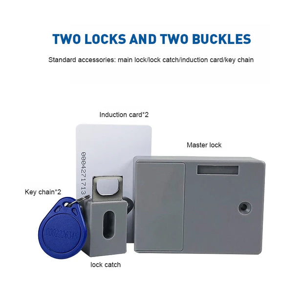 Invisible Magnetic Digital Cabinet Lock Rfid Plastic Safety Smart Drawer Hidden Lock Smart Lock Swipe Card Lock