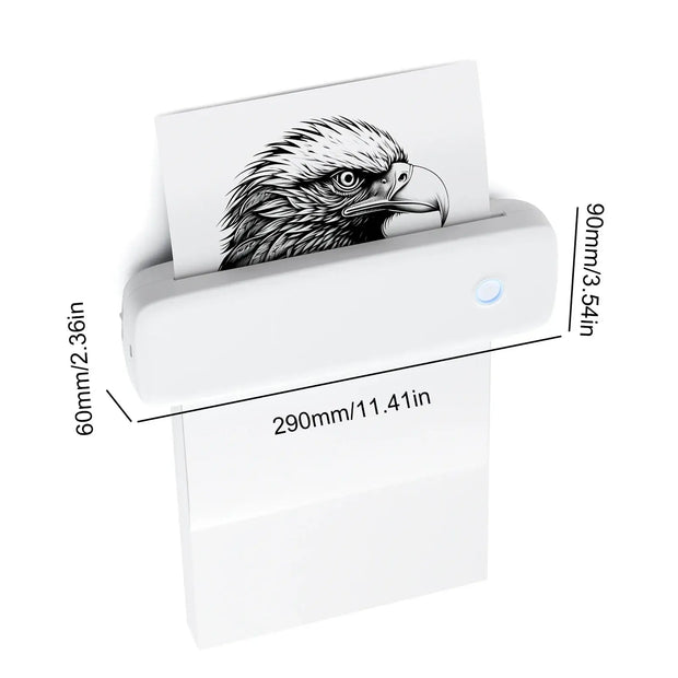 Portable Thermal Transfer Printer Wireless&USB Connect with Mobile Computer 56mm/77mm/107mm/210mm/216mm