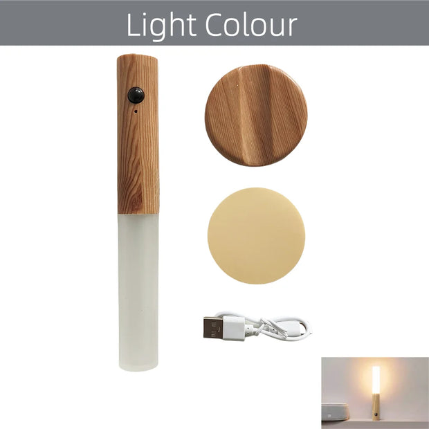 Motion Sensor Smart LED Night Light Rechargeable Magnetic Wall Light Portable Lamp for Cabinet Hallway Bedroom Bath Staircase