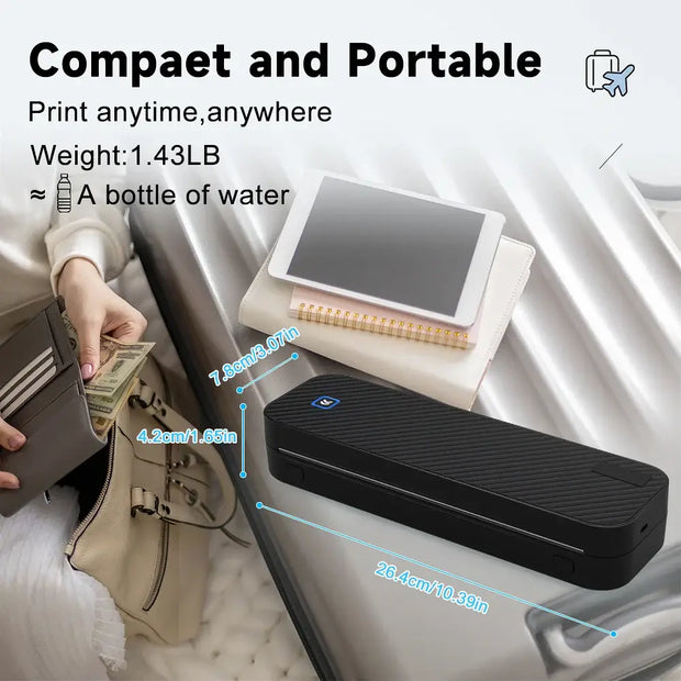 Portable A4 Thermal Printer Document Tattoo Printer Bluetooth Wireless Mini Printer Notes lmage Photo Printing Machine A4 Paper