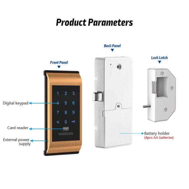 Intelligent Keypad RFID Electronic Cabinet Locker Sauna Lock for Home Gym School Spa Cabinet Door