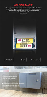 Invisible Magnetic Digital Cabinet Lock Rfid Plastic Safety Smart Drawer Hidden Lock Protect Privacy Drawer Cabinet Lock
