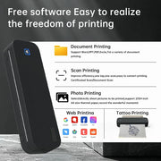 Portable A4 Thermal Printer Document Tattoo Printer Bluetooth Wireless Mini Printer Notes lmage Photo Printing Machine A4 Paper