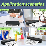 Portable A4 Thermal Printer Document Tattoo Printer Bluetooth Wireless Mini Printer Notes lmage Photo Printing Machine A4 Paper