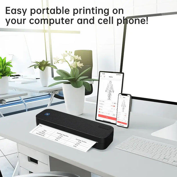 Portable A4 Thermal Printer Document Tattoo Printer Bluetooth Wireless Mini Printer Notes lmage Photo Printing Machine A4 Paper