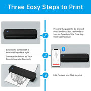 Portable A4 Thermal Printer Document Tattoo Printer Bluetooth Wireless Mini Printer Notes lmage Photo Printing Machine A4 Paper