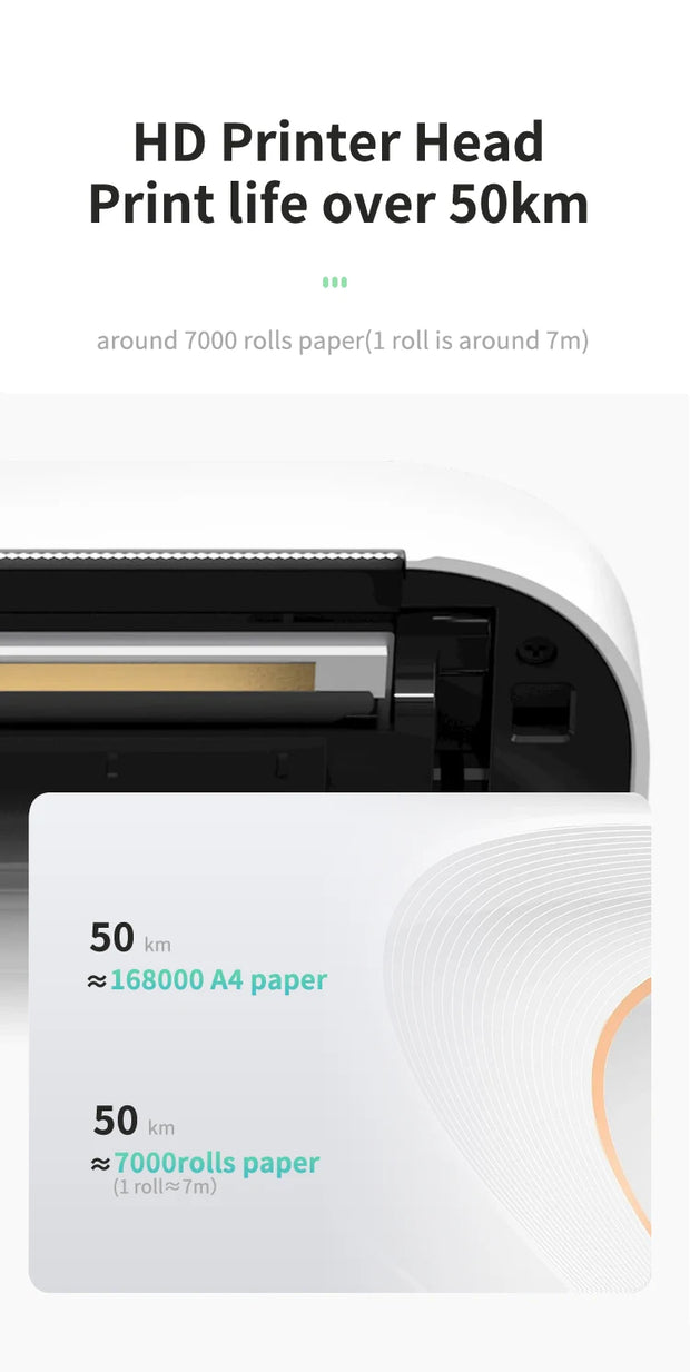 Portable A4 Thermal Printer Document Tattoo Printer Bluetooth Wireless Mini Printer Notes lmage Photo Printing Machine A4 Paper