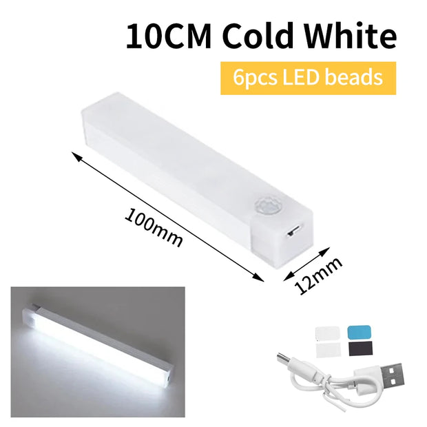 Smart Motion Sensor Night Light Wireless Rechargeable Led Night Lights Kitchen Cabinet Closet Bedroom Night Lamp Room Decoration