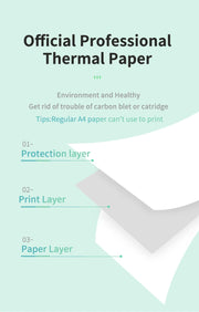 Portable A4 Thermal Printer Document Tattoo Printer Bluetooth Wireless Mini Printer Notes lmage Photo Printing Machine A4 Paper