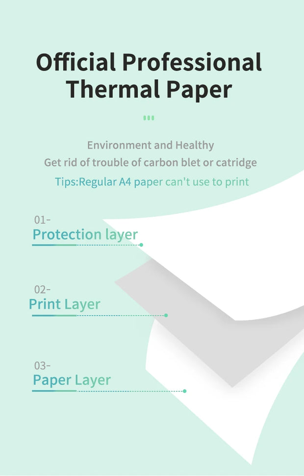 Portable A4 Thermal Printer Document Tattoo Printer Bluetooth Wireless Mini Printer Notes lmage Photo Printing Machine A4 Paper